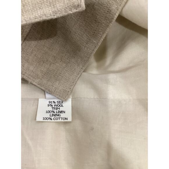 Jenni Kayne Contrast Trim Asymmetrical Coat Cream And Beige Size 8 Rare - Picture 9 of 10